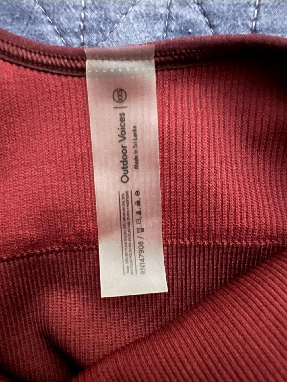 Outdoor Voices Seamless Longline Burgundy Teal Sports Bra XXS - Picture 4 of 4